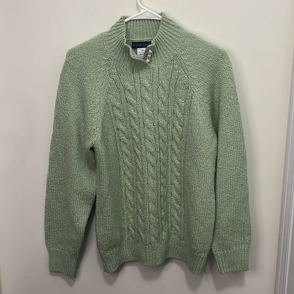 Karen Scott Chic Cable Knit Sage Green Sweater Size Small - Picture 6 of 16